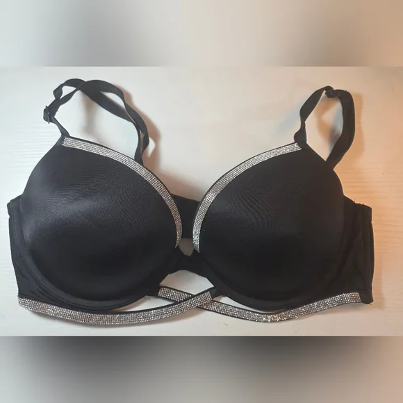 NWOT Victoria's Secret Very Sexy Shine Cradle Push-Up Bra Black Size 36C - Picture 5 of 9